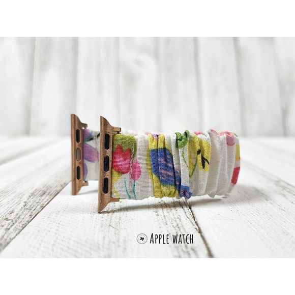 Spring Bird Scrunchies Watch Band for Apple Watch, Fitbit Sense, Versa 3 2 1 - Picture 4 of 6